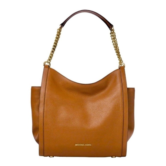 MICHAEL KORS, PEBBLED LEATHER, NEWBURY ACORN, SHOULDER TOTE BAG. 11”W X 12”H - Picture 3 of 10